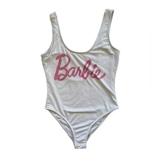 White Swimsuit with One piece Pink logo Size Small​
